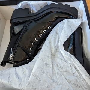 Kendall & Kylie Robin combat black pattern motto boots size 7 & 8
